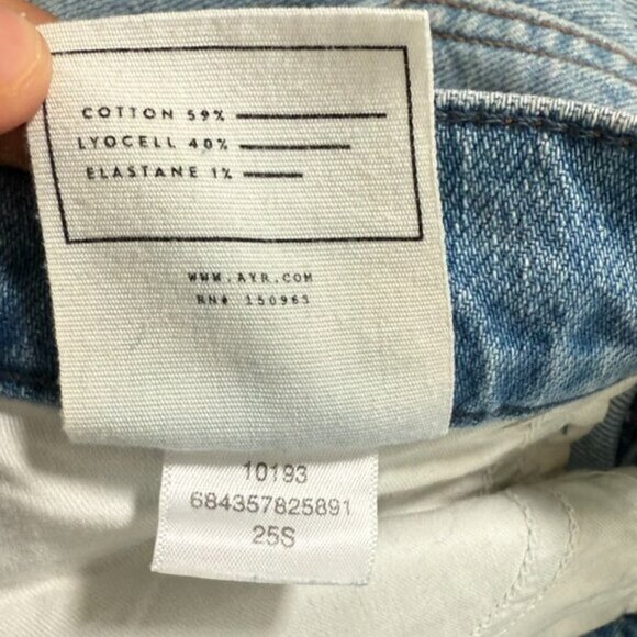 AYR Secret Sauce Comfort Stretch Wide Leg Jeans Light Wash Distressed Sz 25S Lux - Picture 9 of 14